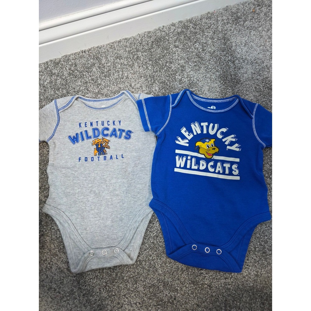 Team Athletics Kentucky Wildcats Baby Bodysuit Set 2 Pack Blue Gray 3/6M NCAA